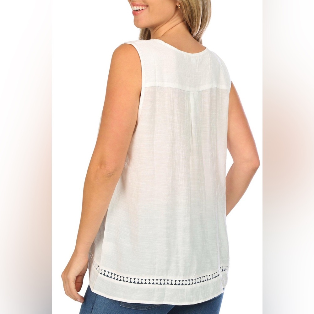 New NY Collection Womens Solid Lace Top - Picture 2 of 4